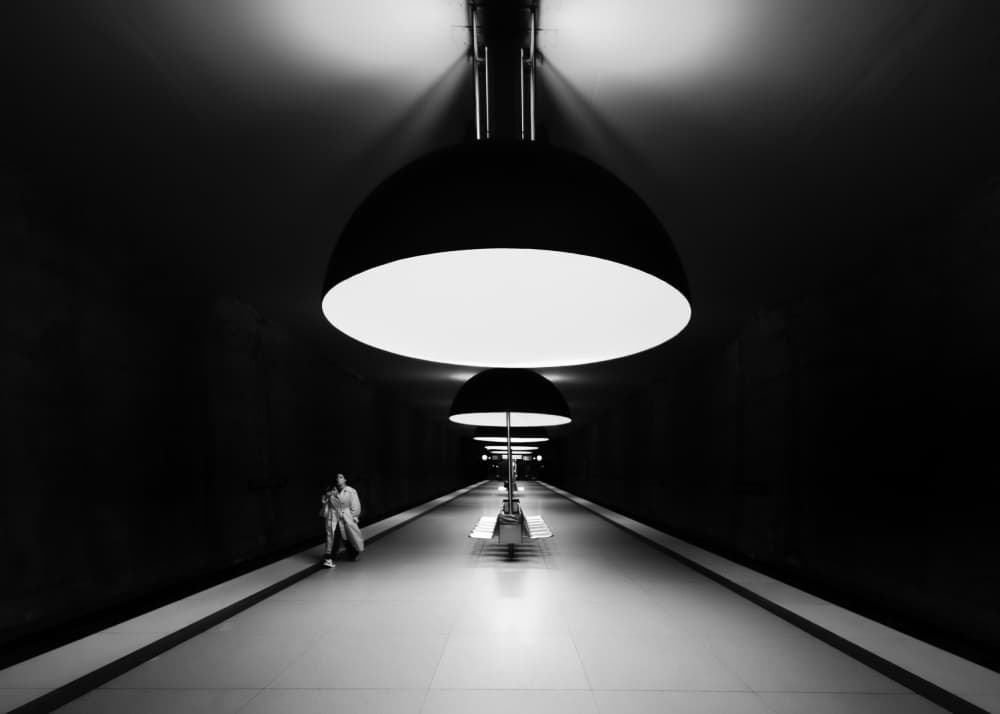 Subway Station Solitude by Andy Dauer — canvas wall art