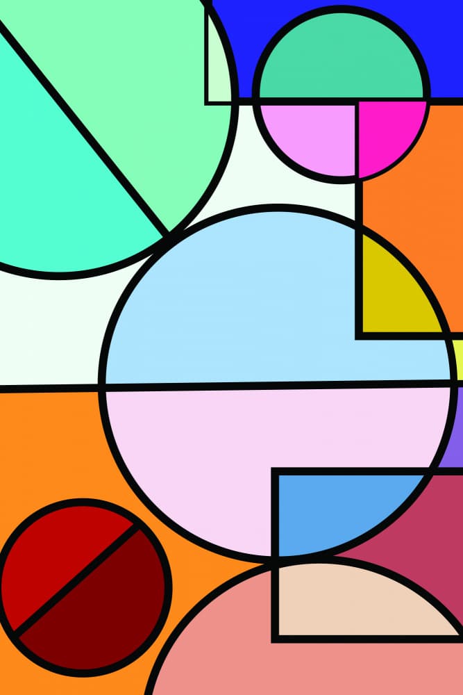 Vibrant Geometric Composition by jay stanley — canvas wall art