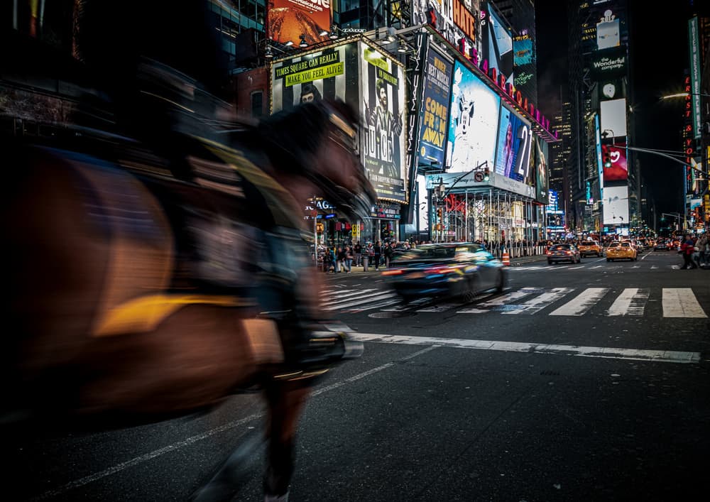 Times Square Night Motion by Marco Tagliarino — canvas wall art