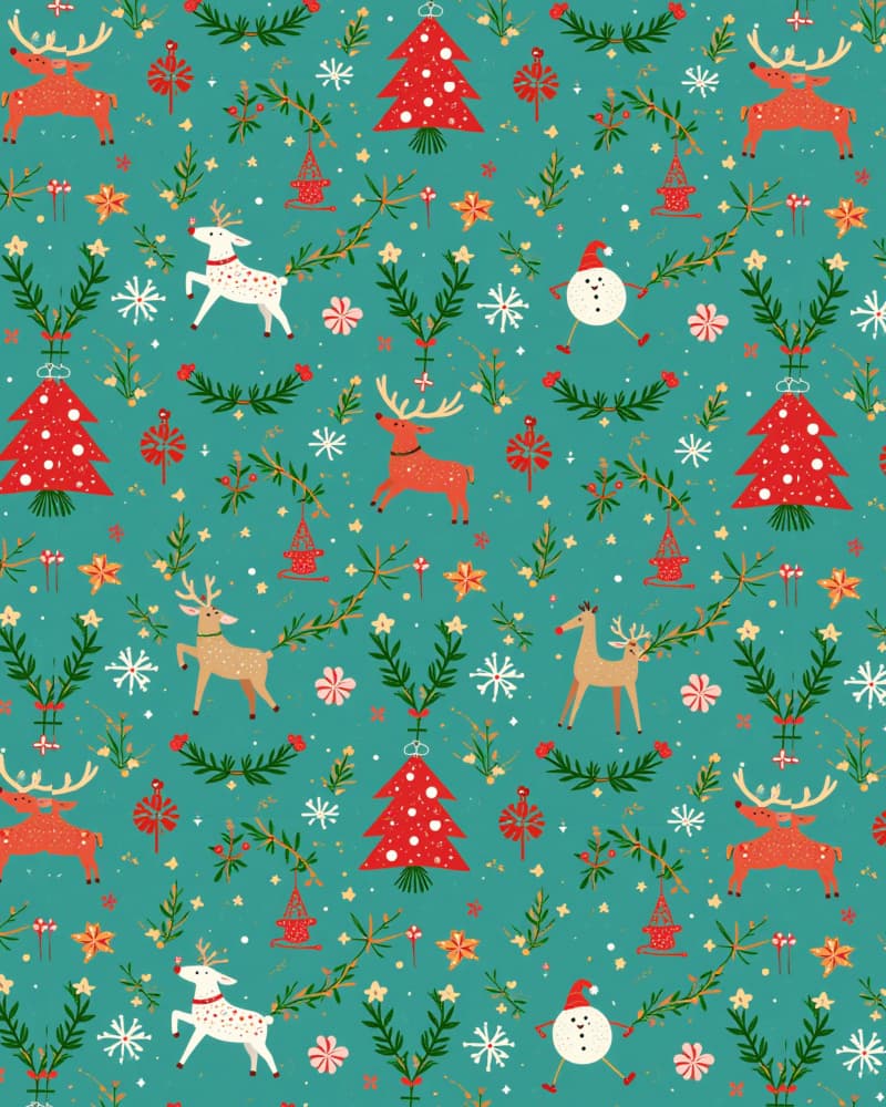 Festive Reindeer Pattern by Kintsugi99 — canvas wall art
