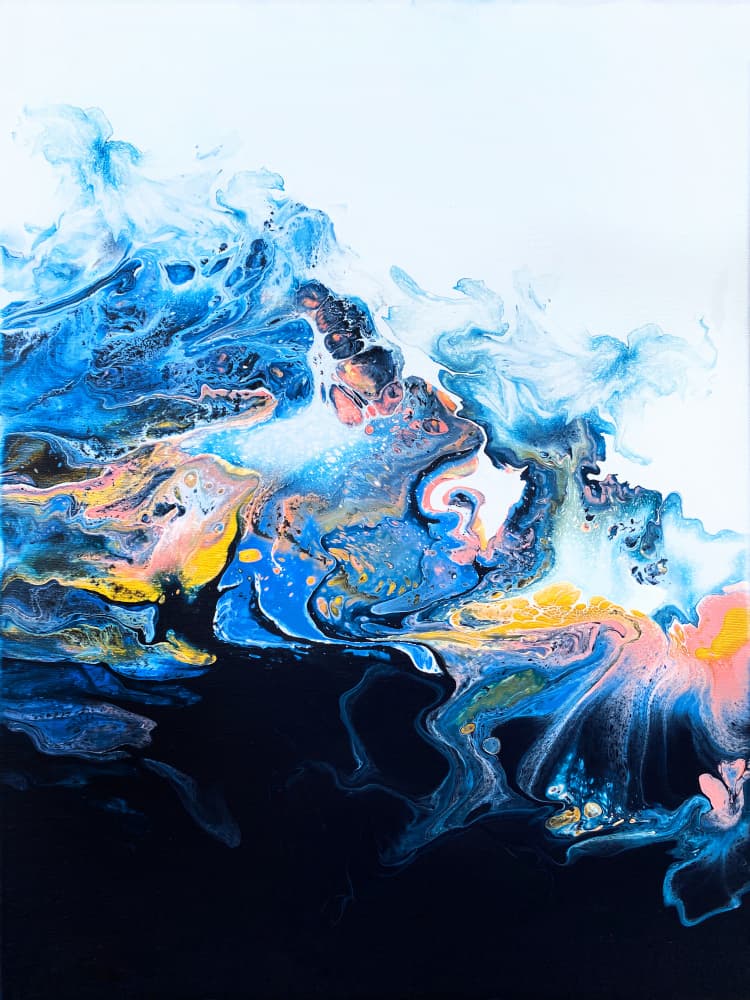 Dynamic Blue Swirl by Alyson Storms — canvas wall art