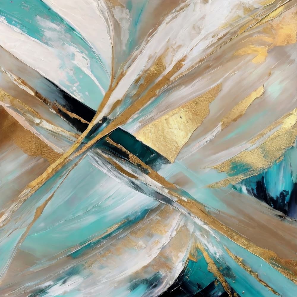 Shimmering Teal Gold Abstract by Alpenglow Workshop — canvas wall art