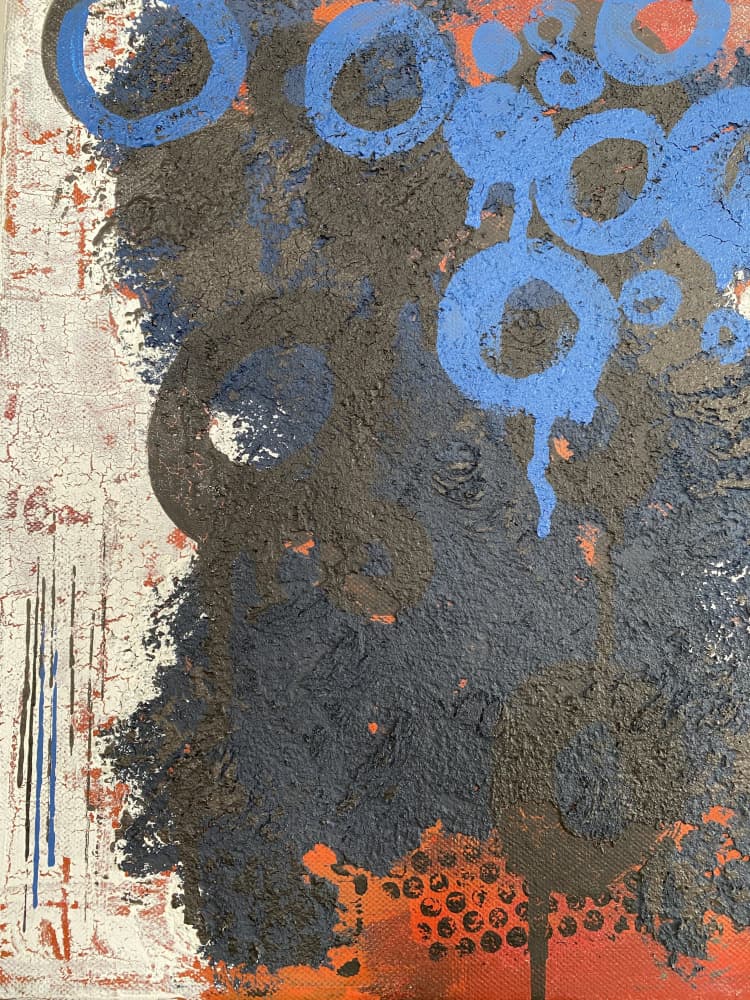 Blue Urban Circles by Berit Pihl — canvas wall art