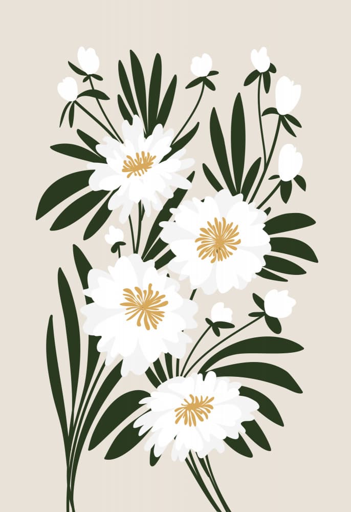 Elegant White Blooms by Rosana Laiz Blursbyai — canvas wall art