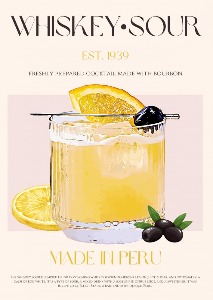 Classic Whiskey Sour by Nazma Khokhar — canvas wall art