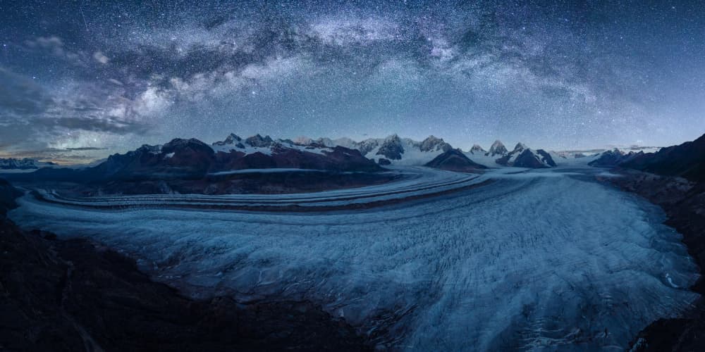 Milky Way Glacier Night by qiye — canvas wall art
