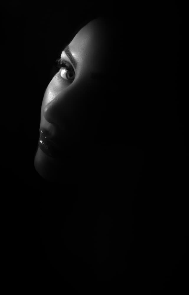 Shadowed Beauty Portrait by Toni Fidanza — canvas wall art