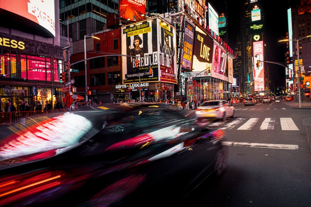 Vibrant Night City by Marco Tagliarino — canvas wall art