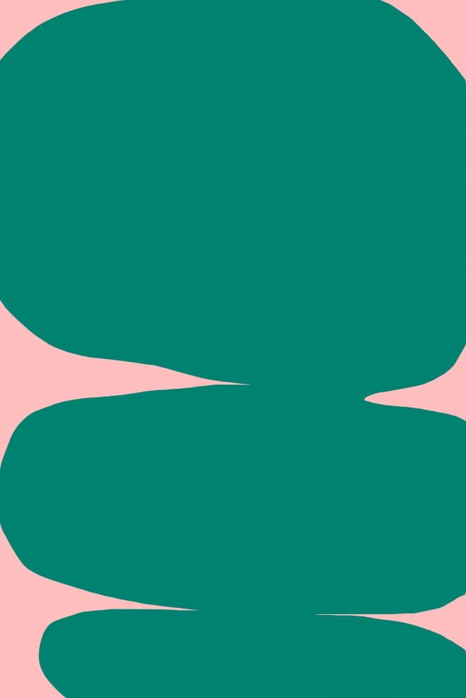 Teal Pink Organic Shapes by Treechild — canvas wall art