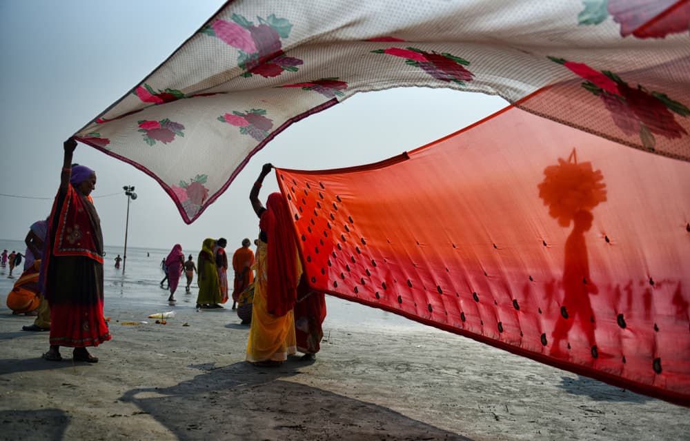 Sunlit Fabric and Shadows by Avishek Das — canvas wall art