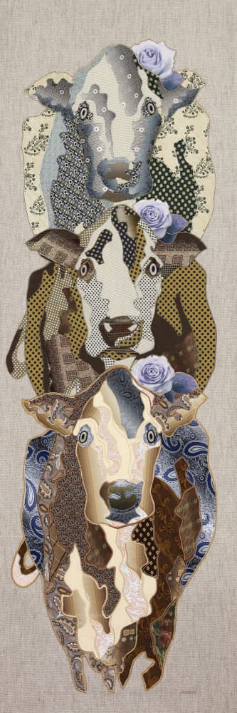 Floral Cow Collage by Kostyantin Malginov — canvas wall art