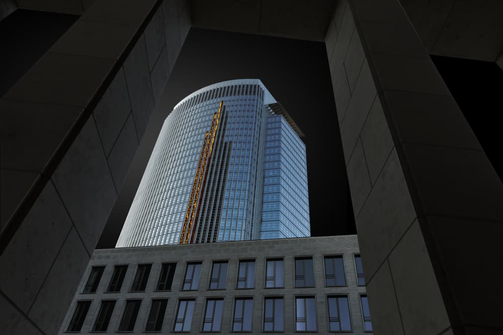Modern Glass Skyscraper by Harald Biebel — canvas wall art