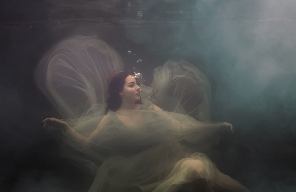 Ethereal Woman Underwater by Gabriela Slegrova — canvas wall art