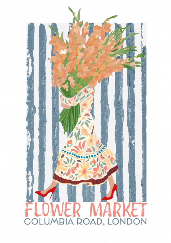 Flower Market Walk by Sarah Manovski — canvas wall art