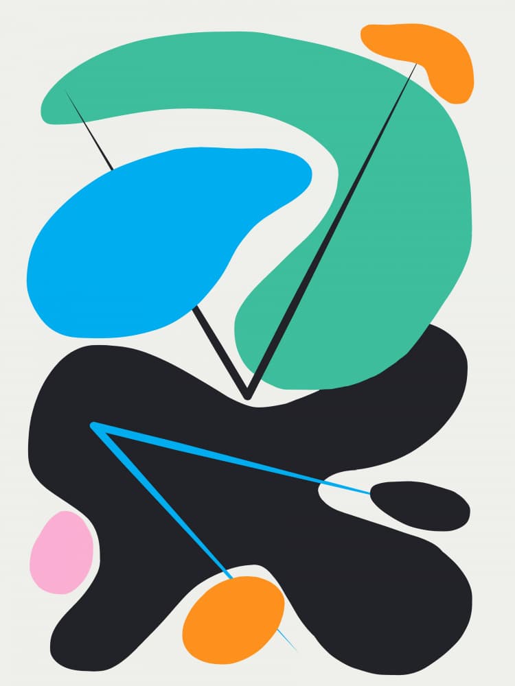 Vibrant Abstract Forms by Little Dean — canvas wall art