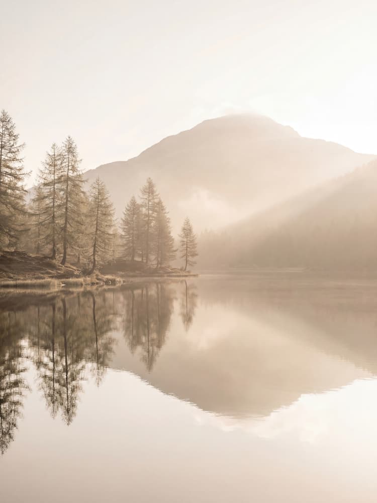 Misty Mountain Lake by Andreas Magnusson — canvas wall art