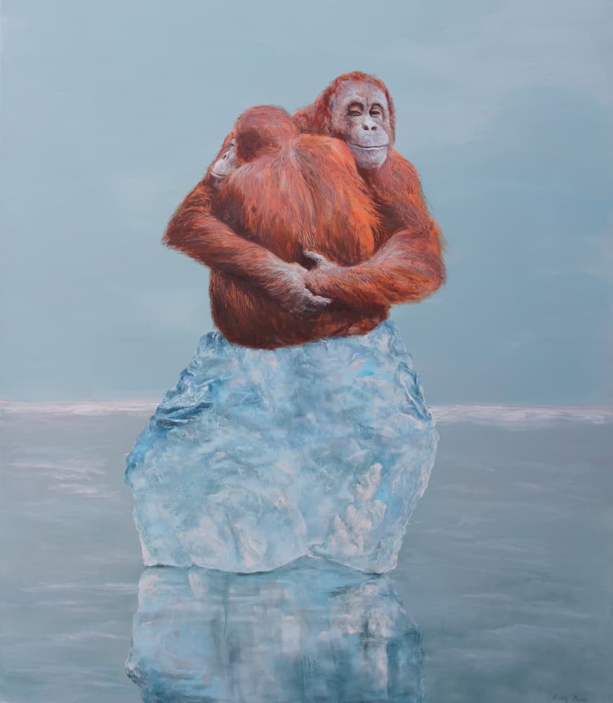 Orangutan Ice Embrace by Rudolf Kosow — canvas wall art
