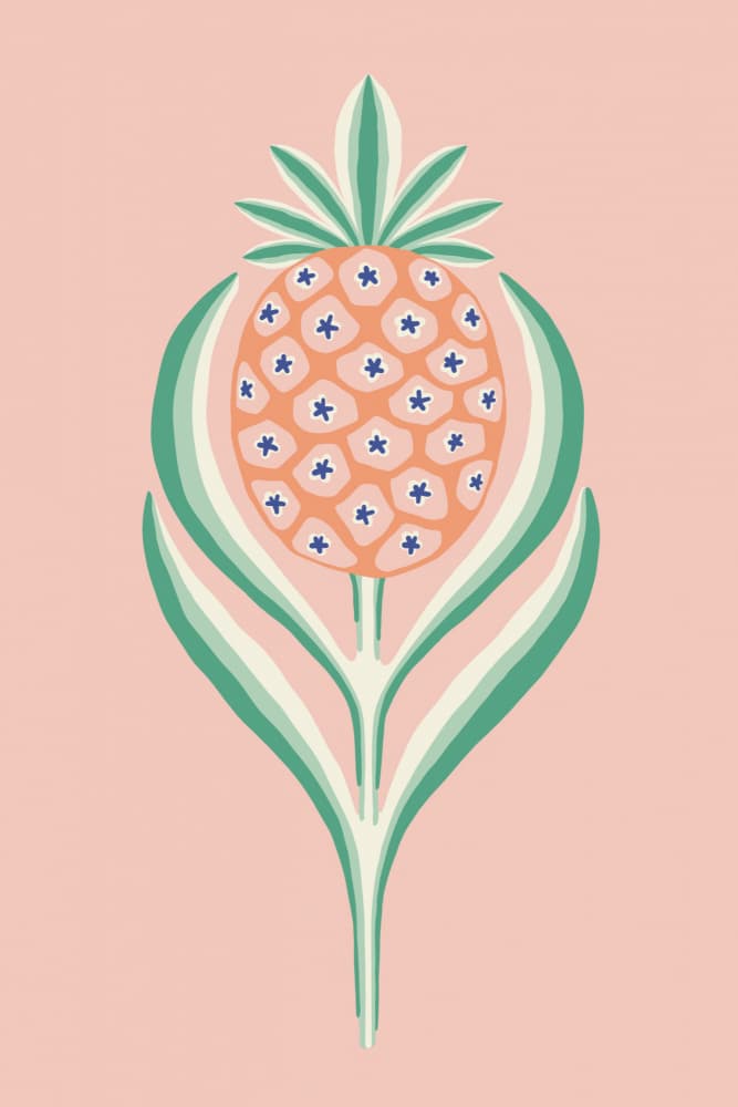Stylized Tropical Pineapple by Sanne Paul — canvas wall art