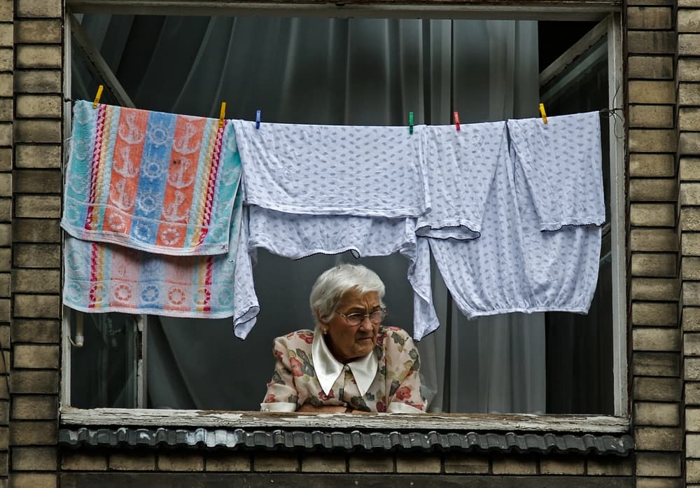 Laundry Day Window Watcher by Slawomir Kowalczyk AFRP FIAP IAAP — canvas wall art