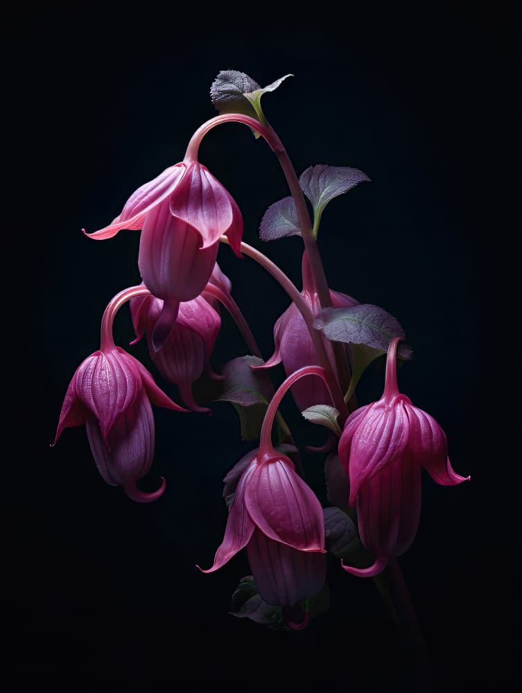 Moody Magenta Blooms by Bilge Paksoylu — canvas wall art