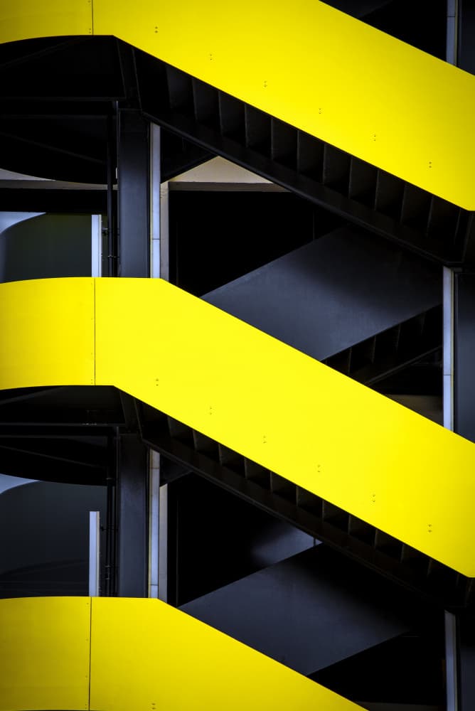 Geometric Yellow Architecture by Linda Wride — canvas wall art