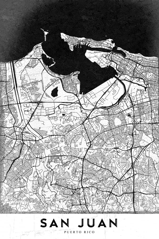San Juan City Map by StudioSix — canvas wall art