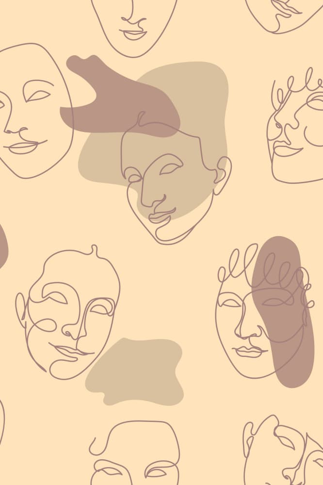Modern Abstract Faces Pattern by Anna Rose — canvas wall art