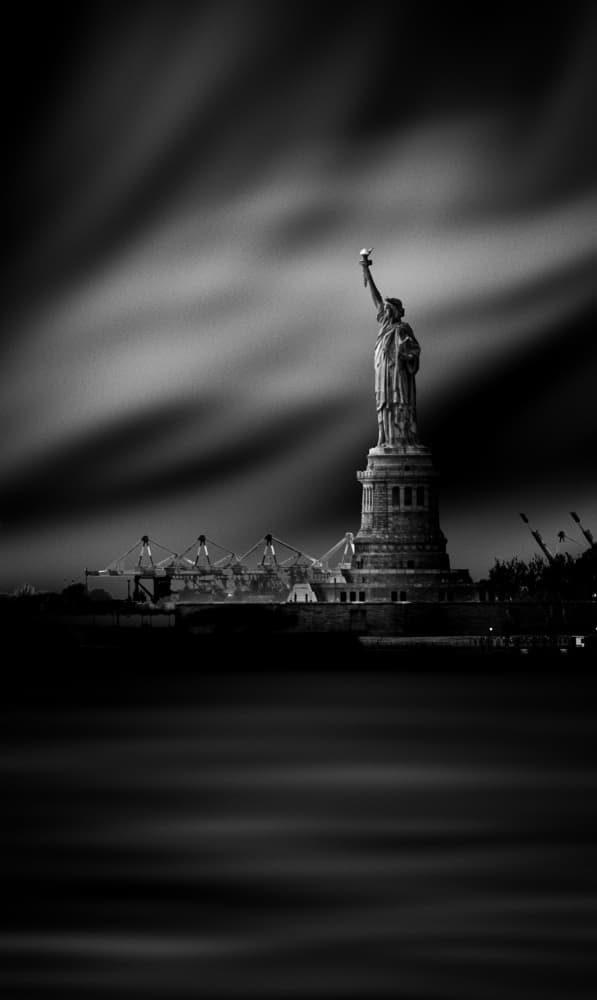 Liberty Under Dark Skies by Jackson Carvalho — canvas wall art