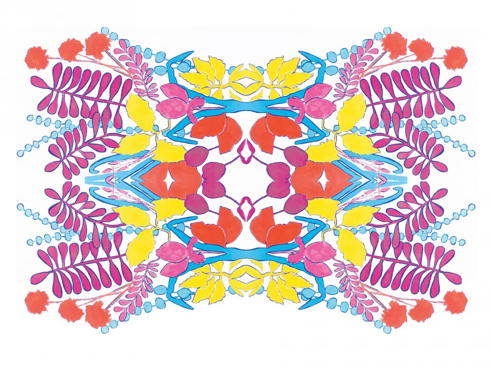 Vibrant Floral Symmetry by Breanna Megan Studio — canvas wall art