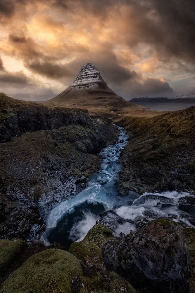 Majestic Kirkjufell River by David Martin Castan — canvas wall art