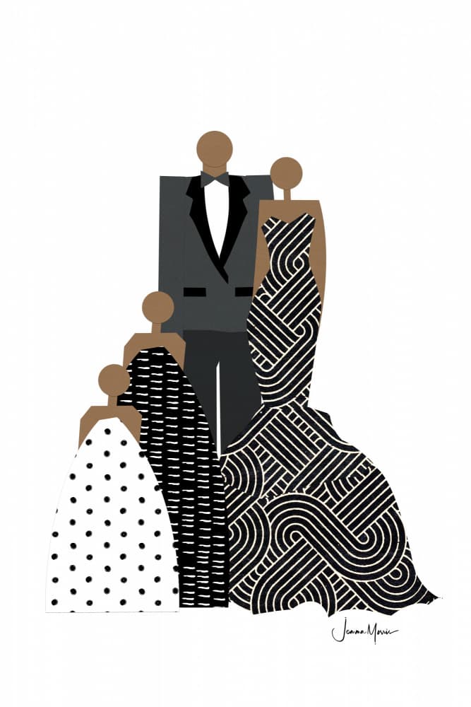 Elegant Family Portrait by Jemma Morris — canvas wall art