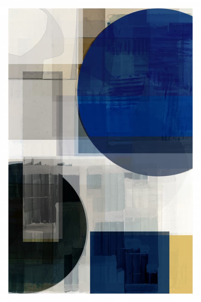Blue Geometric Layers by cartissi — canvas wall art
