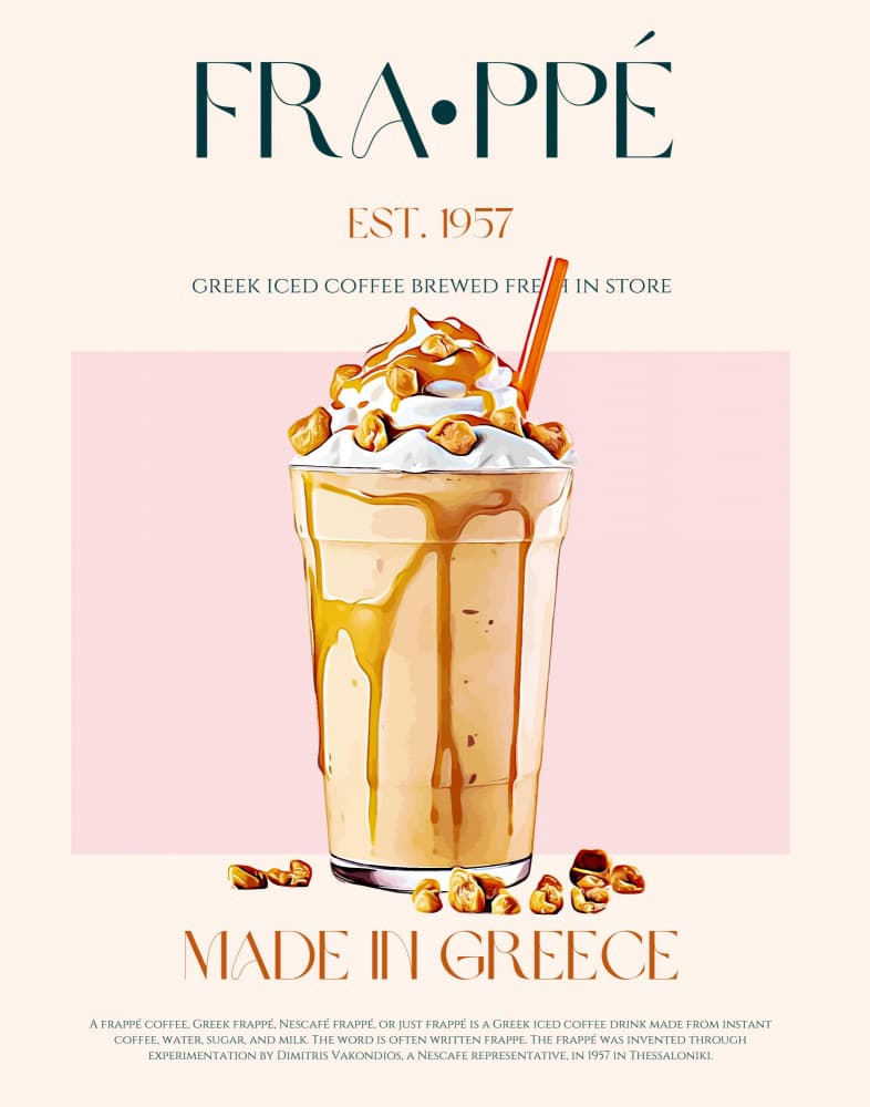 Greek Frappe Delight by Nazma Khokhar — canvas wall art