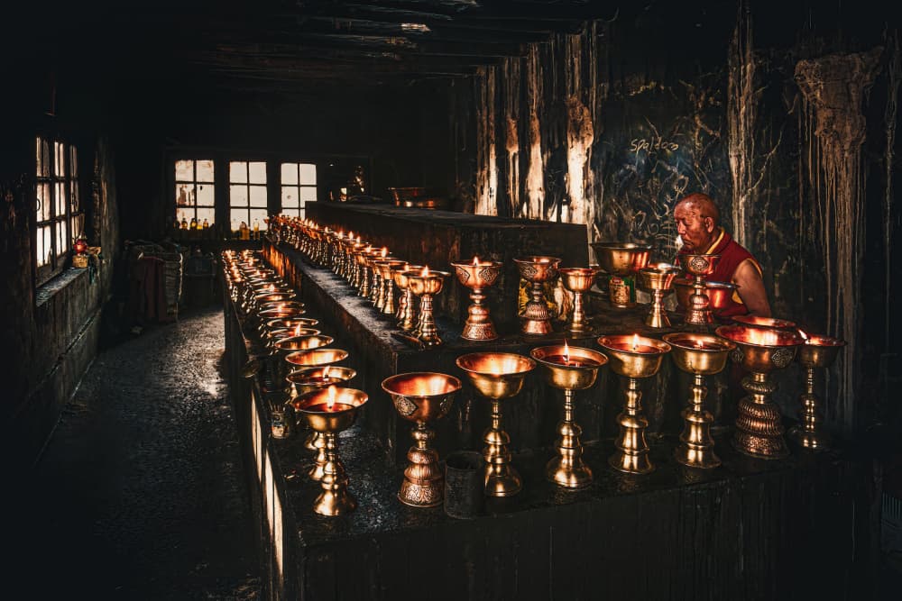 Monk's Sacred Light by Marco Tagliarino — canvas wall art