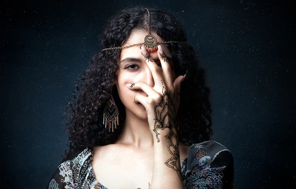 Enigmatic Henna Gaze by Mehdi Mokhtari — canvas wall art