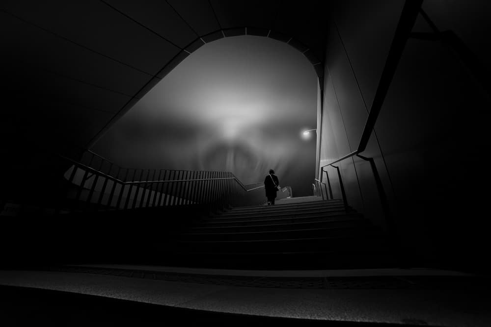 Misty Urban Ascent by Domenico Petrocca — canvas wall art