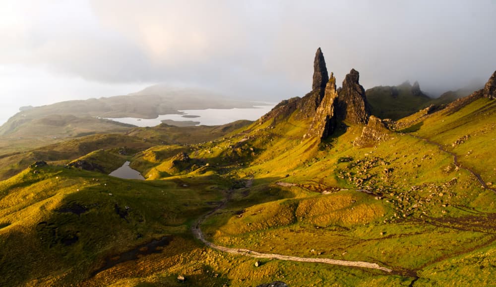 Old Man Storr Golden Peaks by Iris Resch — canvas wall art