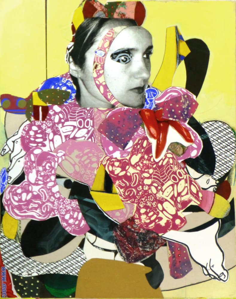 Vibrant Mixed Media Portrait by Pascal Marlin — canvas wall art