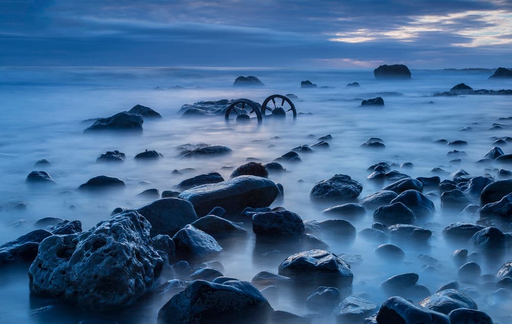 Misty Ocean Wheels by Daniel Springgay — canvas wall art