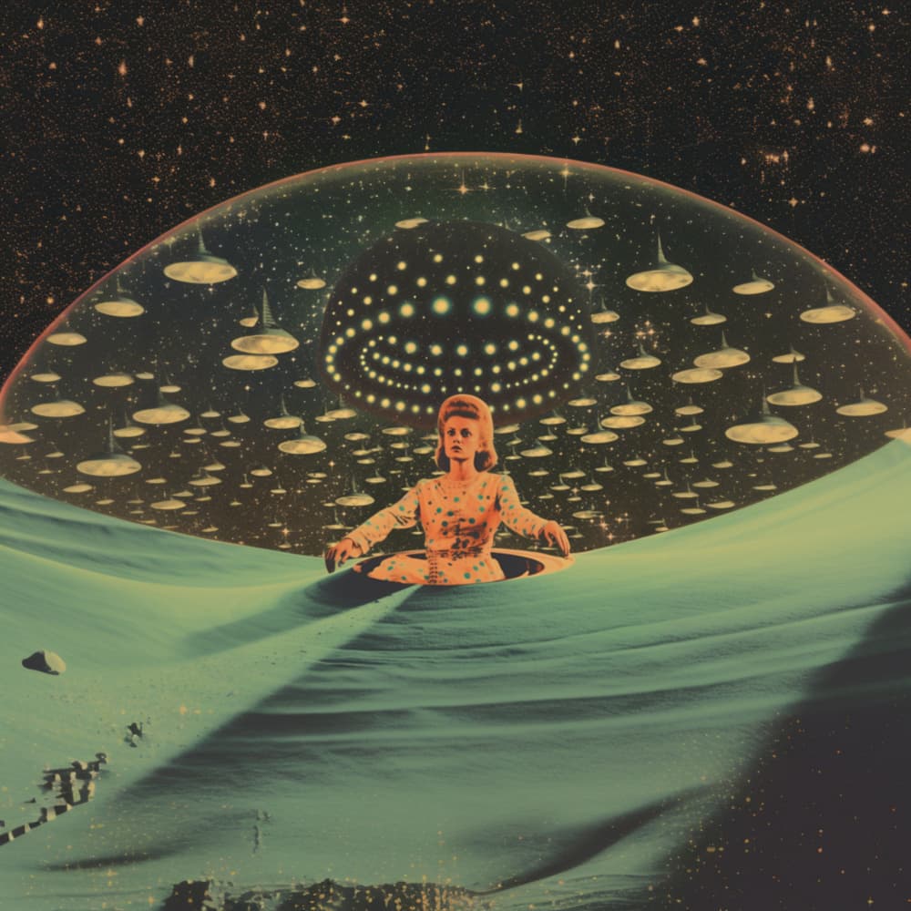 Retro Space Woman by Samantha Hearn — canvas wall art