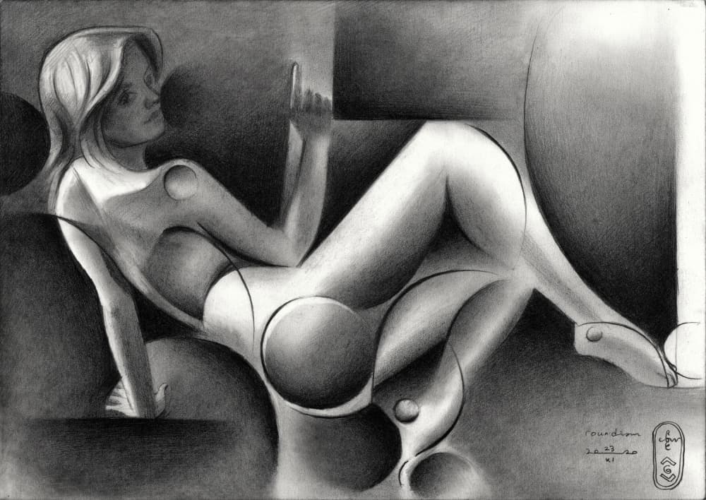 Stylized Reclining Woman by Corné Akkers — canvas wall art