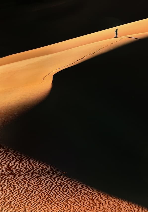 Golden Desert Dune Walk by Izidor Gasperlin — canvas wall art