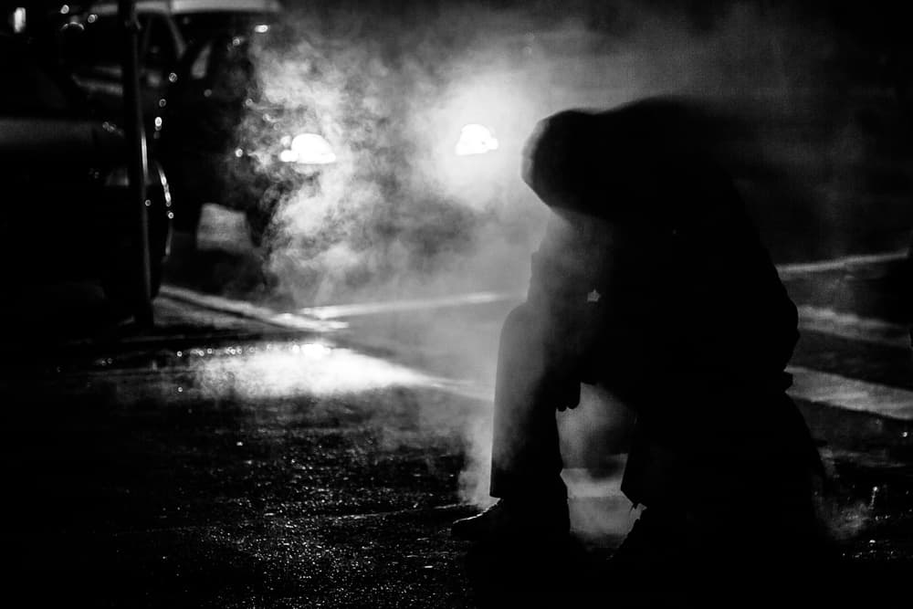 Night Fog Silhouette by Marius Cinteza — canvas wall art