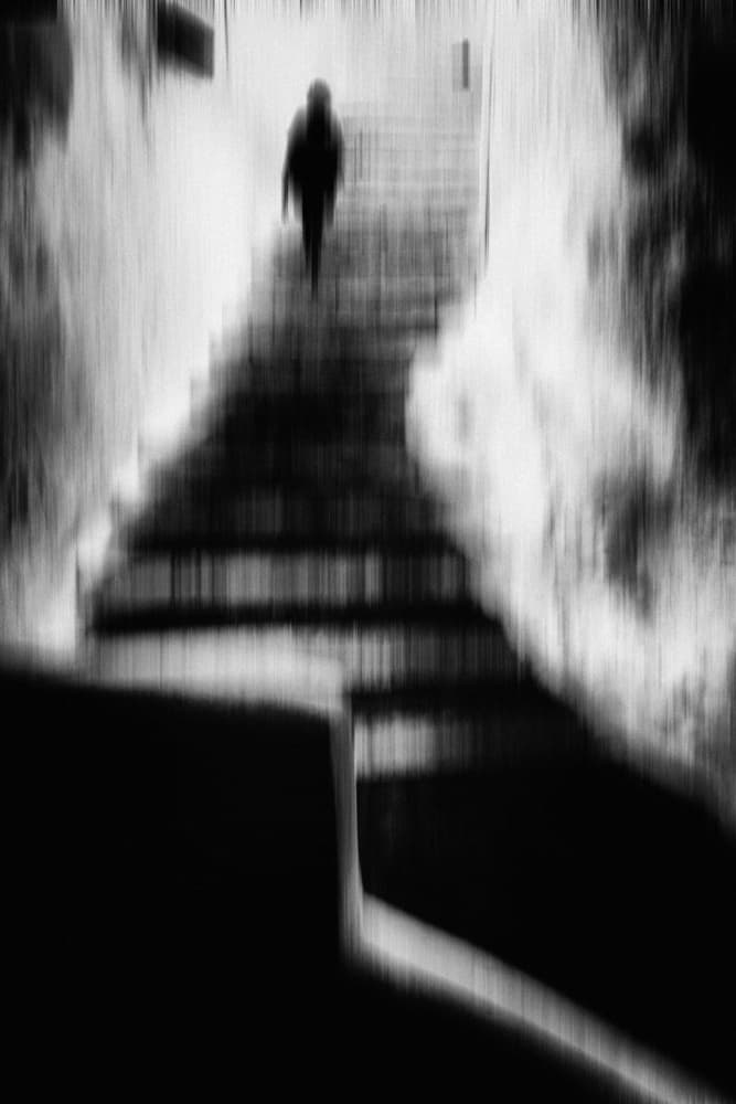 Solitary Figure Descending Stairs by Antonio Grambone — canvas wall art