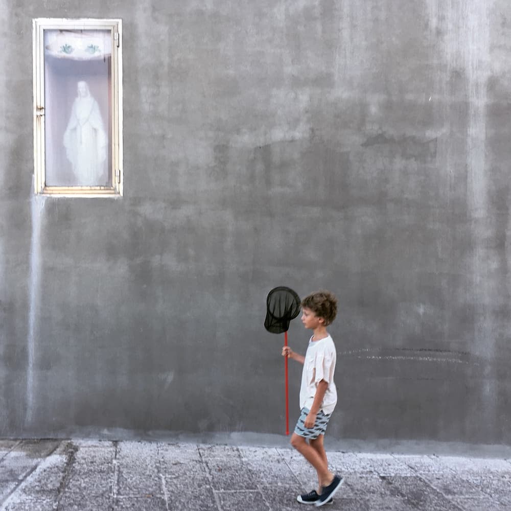 The little fisherman and the Madonna by Lorenzo Grifantini — canvas wall art