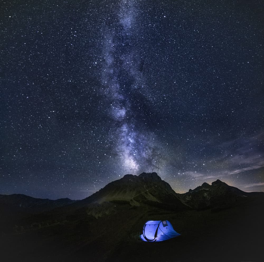 Milky Way Night Camp by Radojica Jevric fotorax — canvas wall art