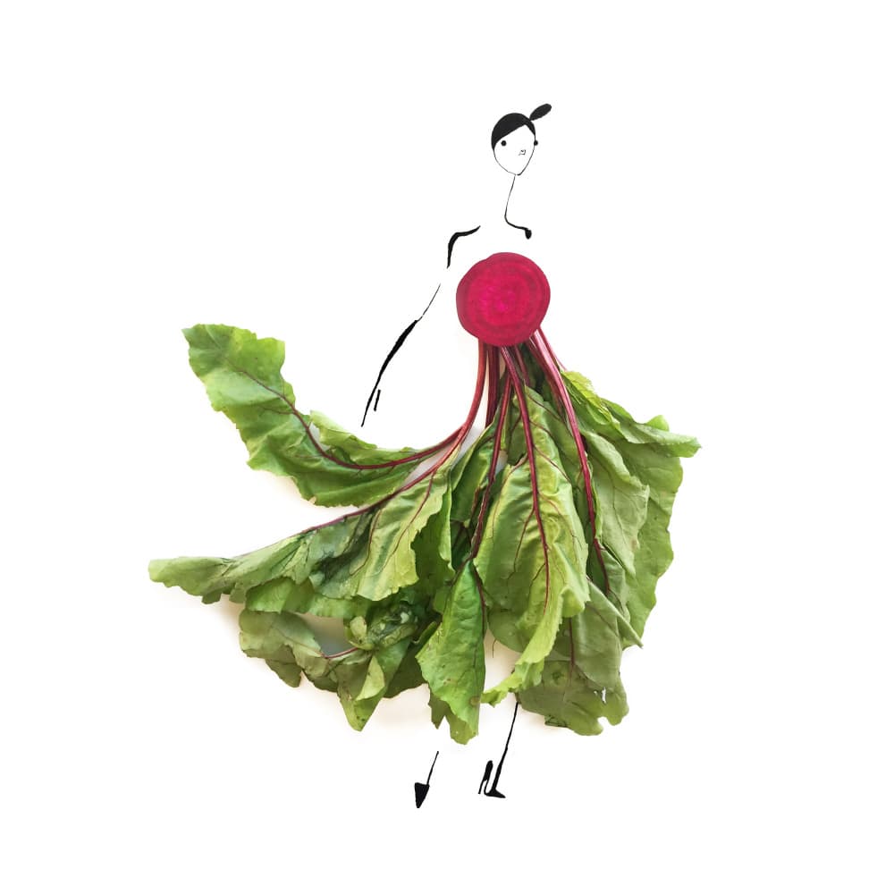 Whimsical Beetroot Fashion by Gretchen Roehrs — canvas wall art