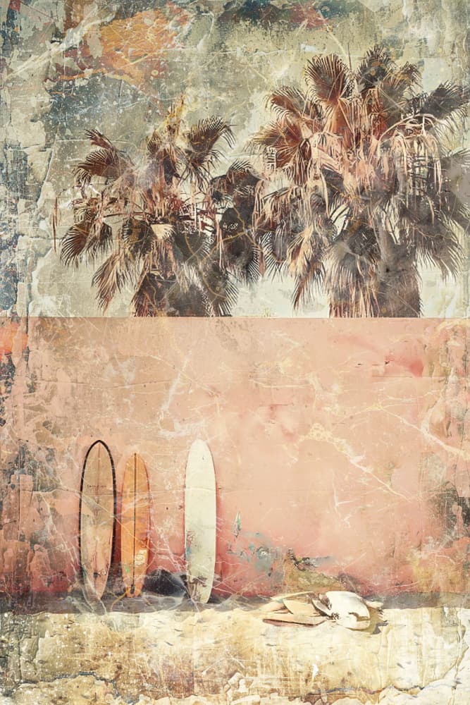 Vintage Palm Surfboards by Rafal Kulik — canvas wall art