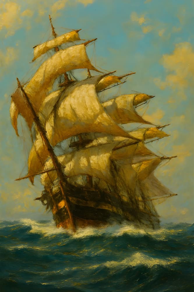 Tall Ship Sailing by HUGO — canvas wall art