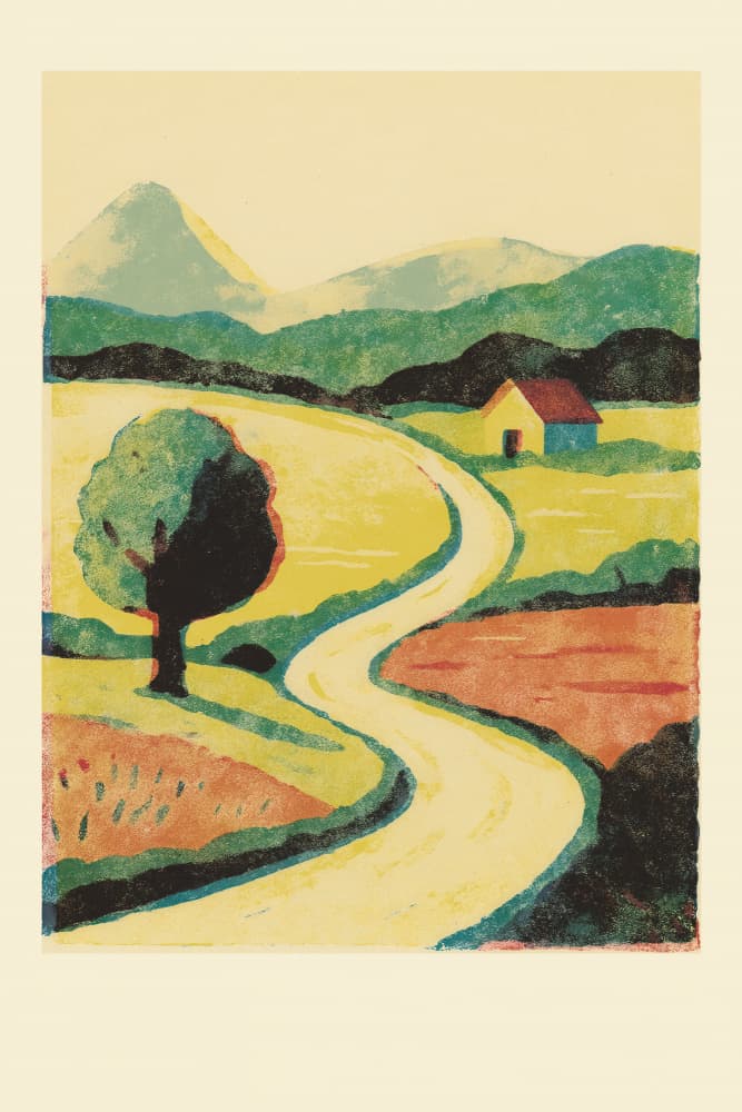 Mountainvillage by Treechild — canvas wall art